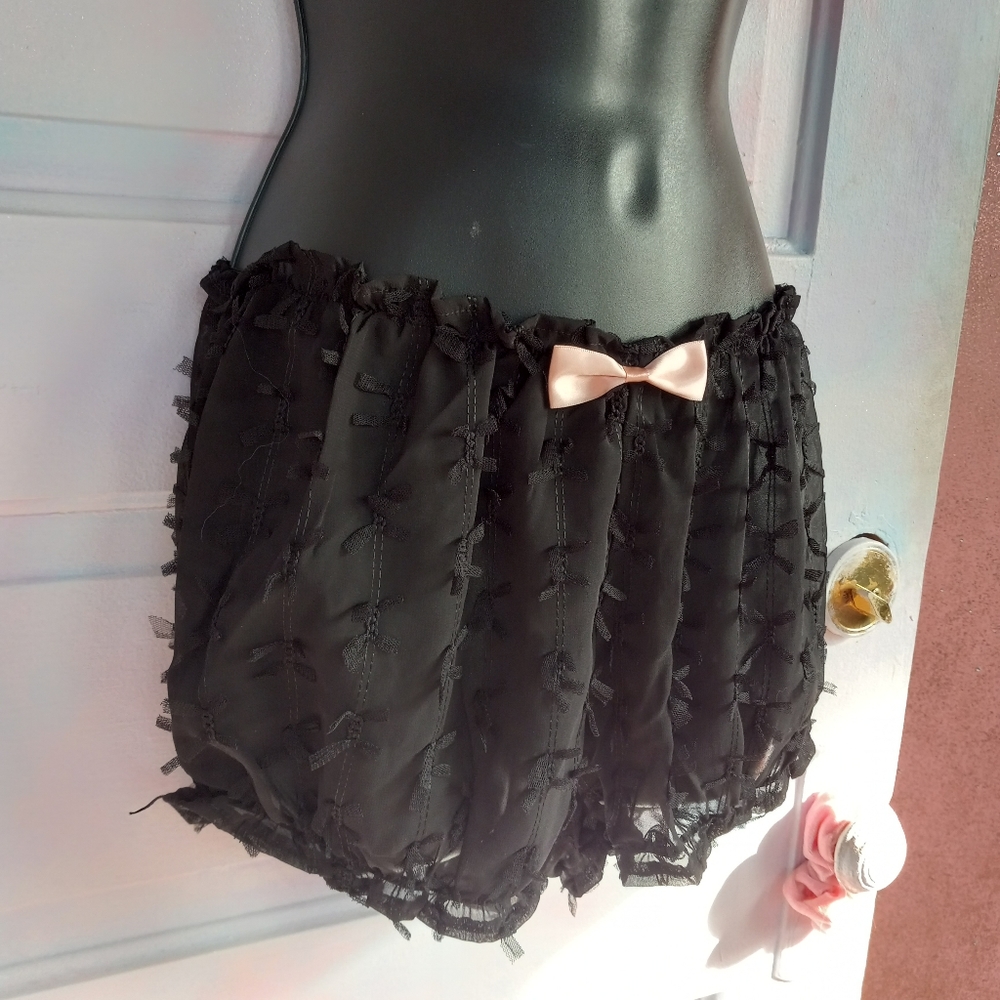 SOLD! Sheer DK off shoulder lingerie crop top & bloomers! Only tried on! - Picture 3 of 10